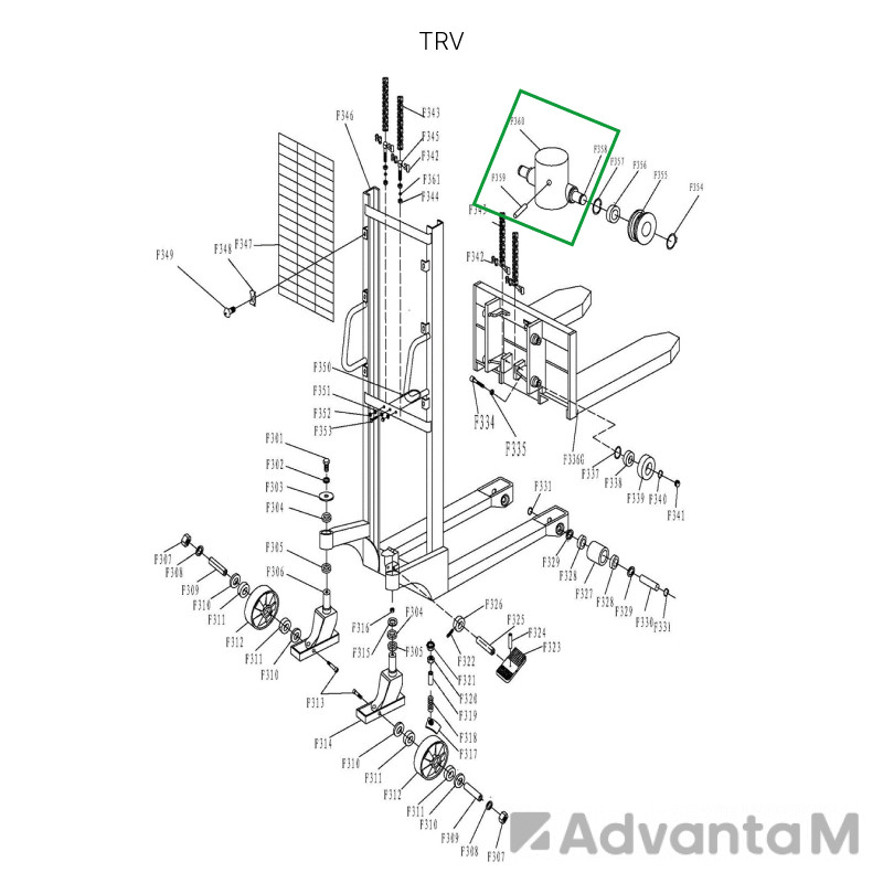Крестовина гидроузла в сборе для TRV1016 0 - 2